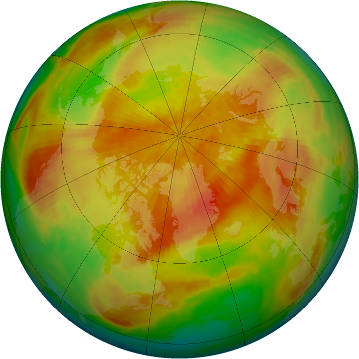 Arctic ozone map for 05 April 1992
